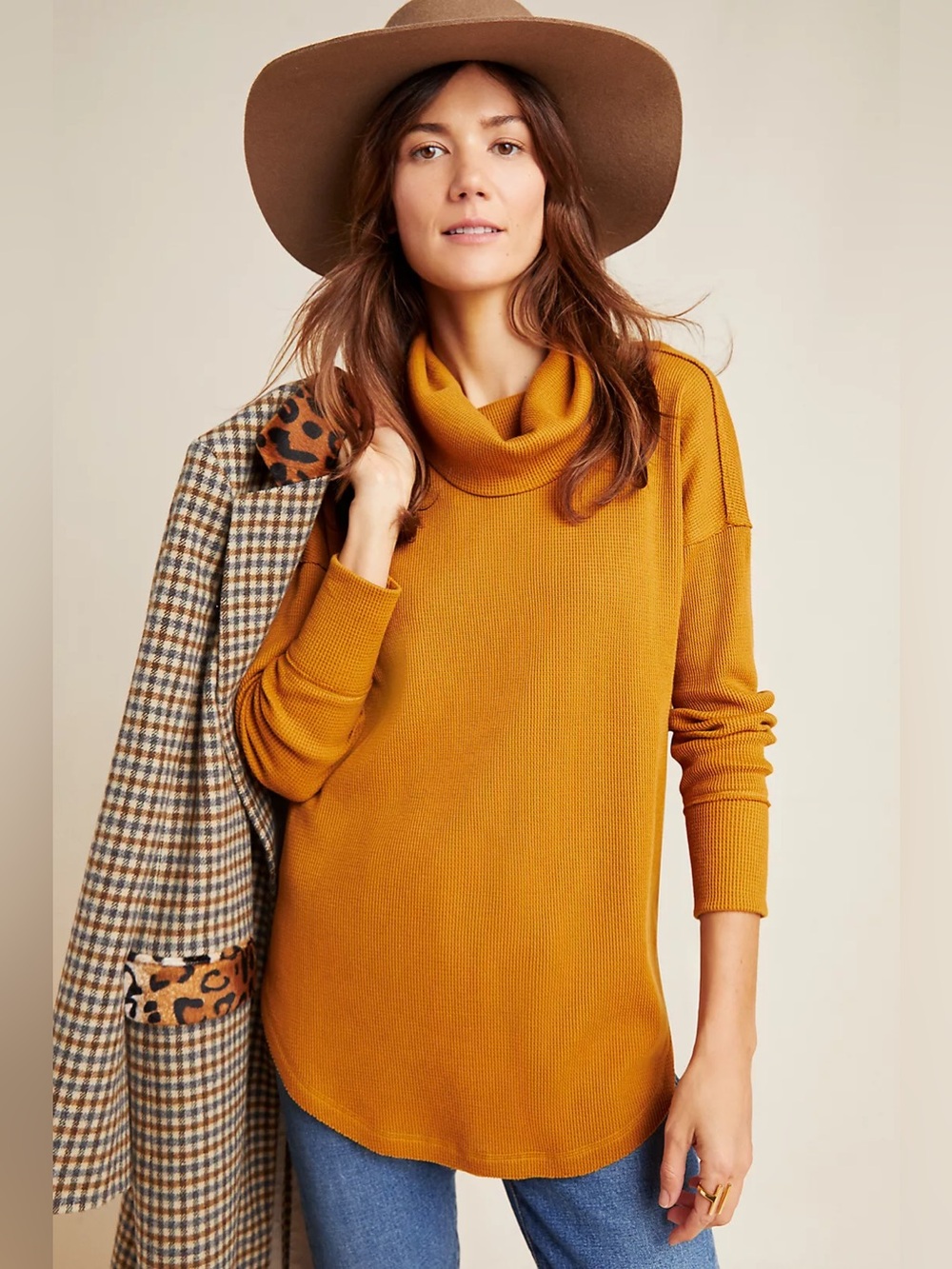 Anthropologie Maeve Ainsley Thermal Turtleneck Size M NWT Chic 90s Boho Fall
